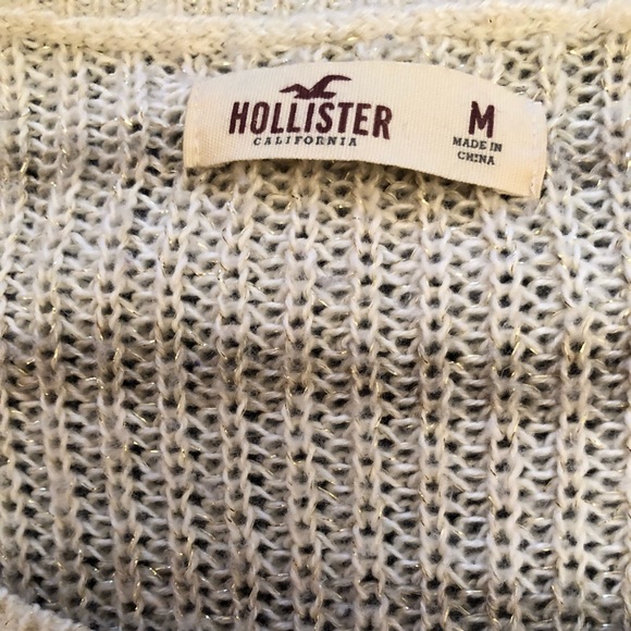 Women’s Cream / Gold Hollister Sweater Size M - Picture 6 of 6
